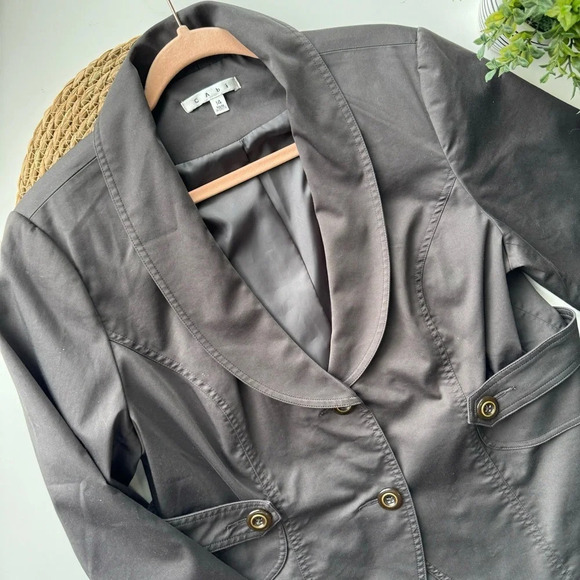 Cabi Work It Blazer Jacket graphite black gray‎ double button women’s size 14 - Picture 5 of 12